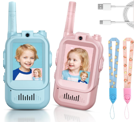 Kids Video Walkie Talkies, 2 Pack Long Range Toy Walkie-Talkie for Kids