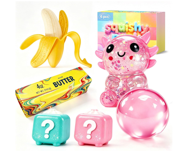 6PCS Squishy Box, Cute Squishy Toy Set