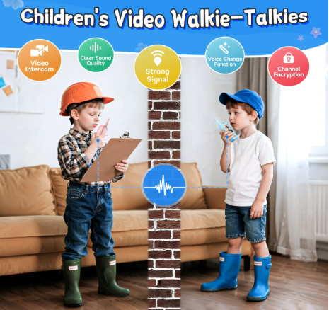 Kids Video Walkie Talkies, 2 Pack Long Range Toy Walkie-Talkie for Kids