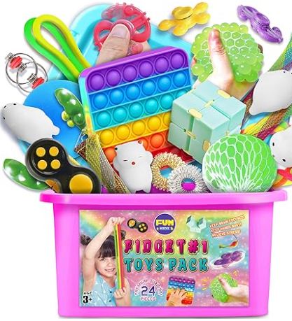Fidget Box for Girls Boys, FunKidz Mystery Sensory Fidget Pack Toys for Stress Relief